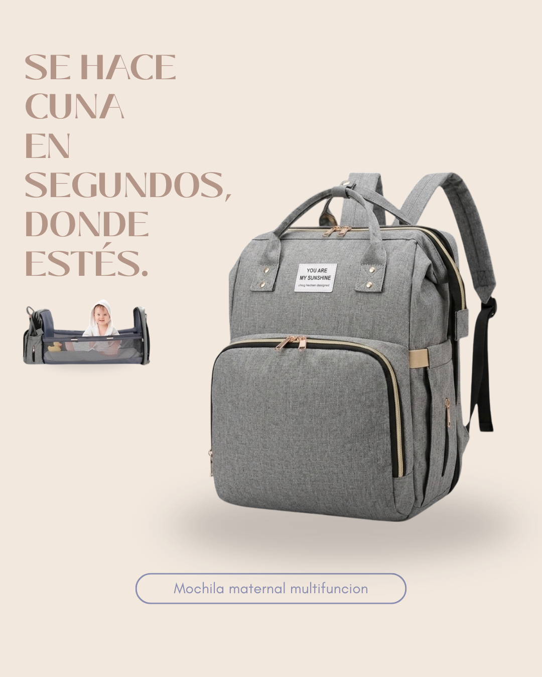 Mochila Nurela que se transforma en cuna en segundos